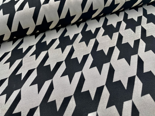 Jacquard Jersey "Hahnentritt Muster" Natur
