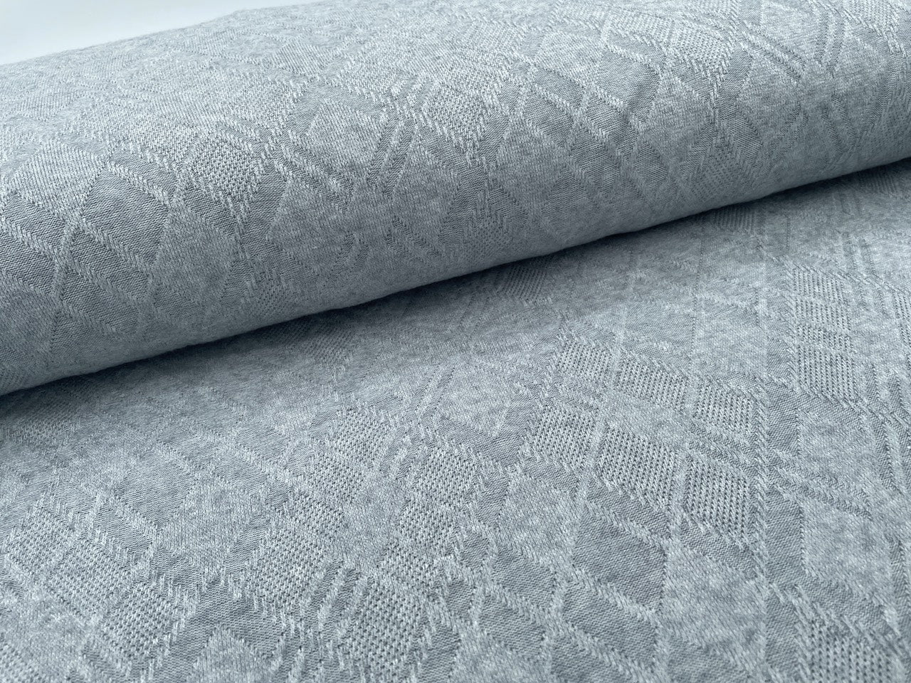 Jacquard Strick Hellgrau