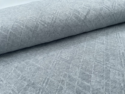 Jacquard Strick Hellgrau