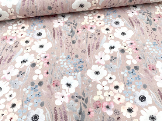 Digitaldruck Jersey "Aquarell Blumen"