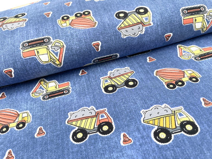 Jersey "Baustelle" Denim Blau
