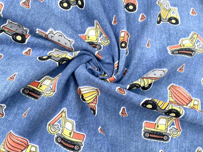 Jersey "Baustelle" Denim Blau