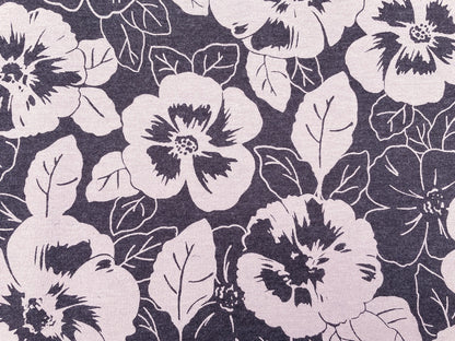 Jersey "große Blumen" Anthrazit Melange
