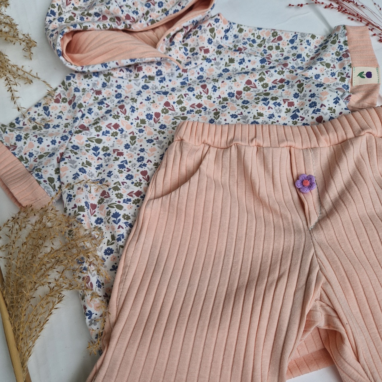 Rippenjersey Lachsrosa