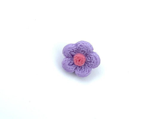 Kinder Knopf "Häkel Blume" 1,7cm Lila