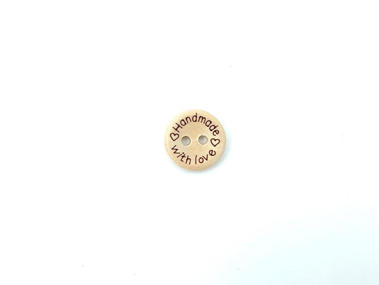 Holz Knopf "Handmade" 1,5cm