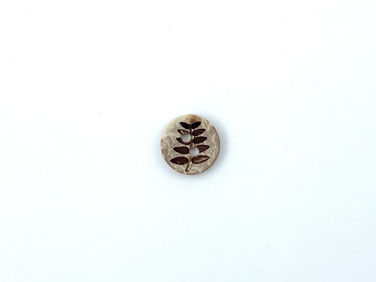 Kokos Knopf "Farn" 1,2cm
