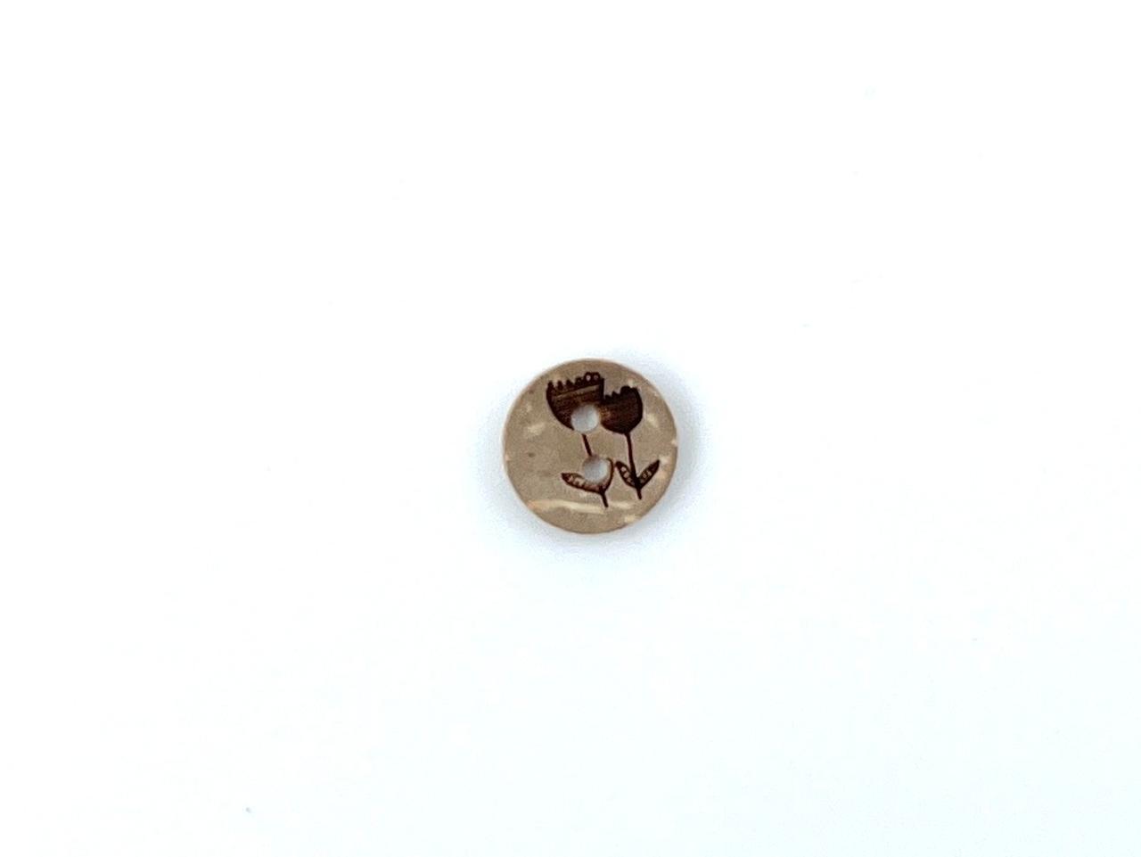 Kokos Knopf "Tulpe" 1,2cm