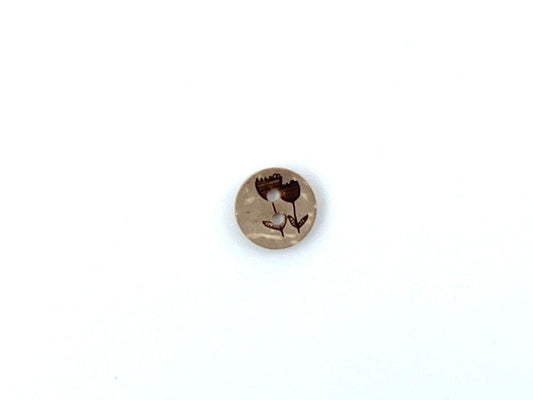 Kokos Knopf "Tulpe" 1,2cm
