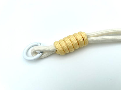 Kordel mit Karabinern 33cm Creme-Weiß Gelb