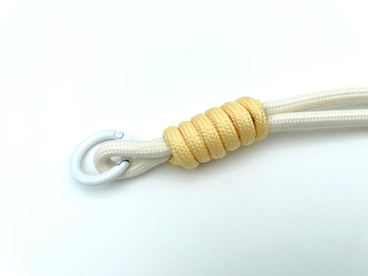 Kordel mit Karabinern 33cm Creme-Weiß Gelb