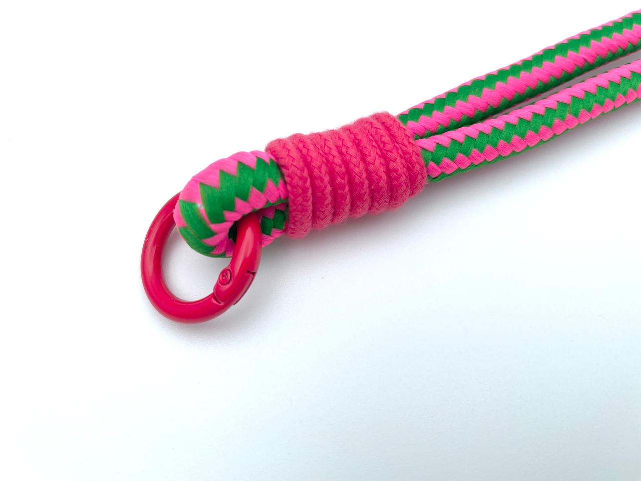 Kordel mit Karabinern 26,5cm Pink Grün Rot