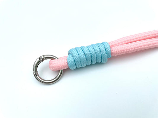 Kordel mit Karabinern 33cm Rosa Hellblau