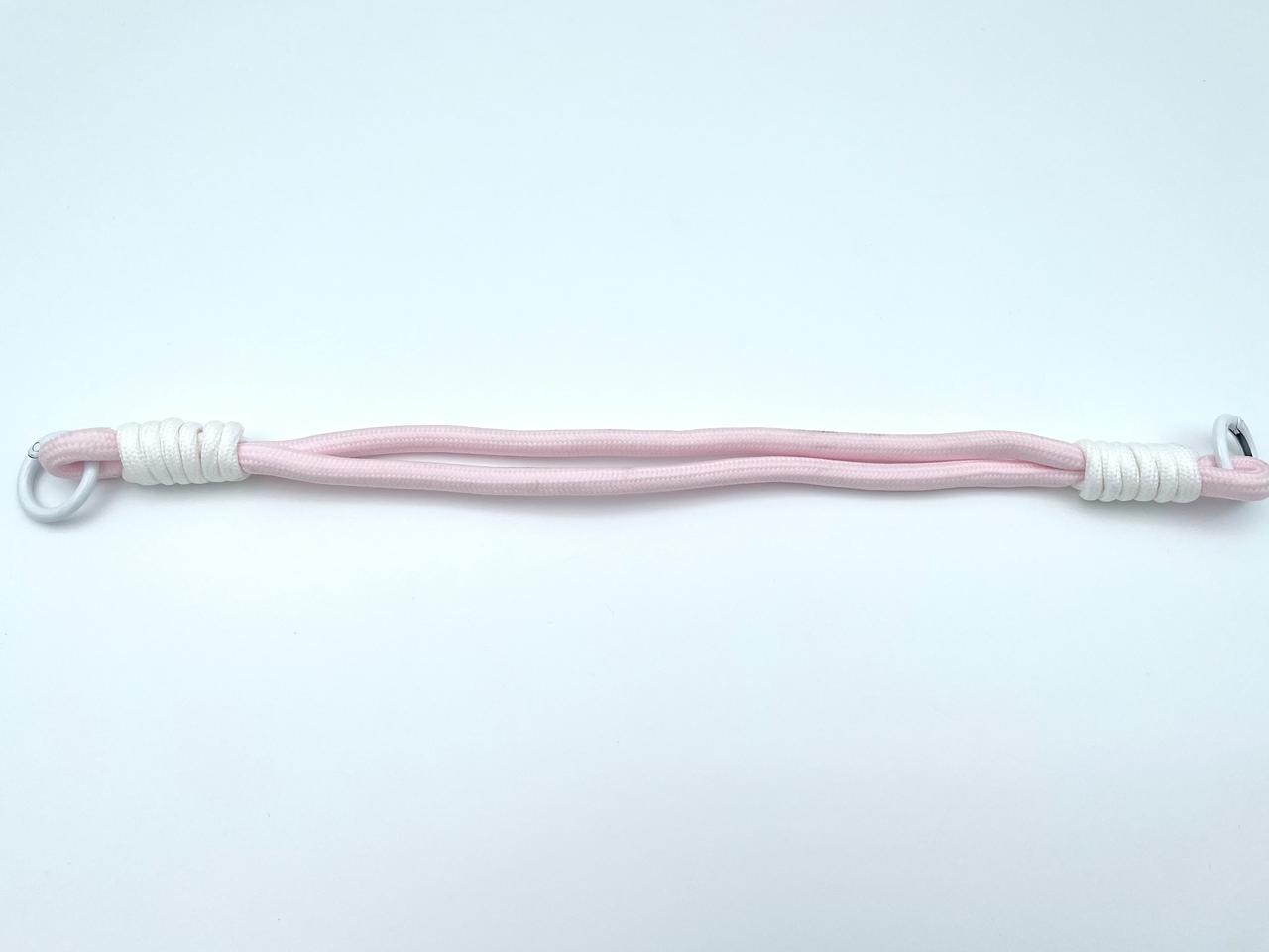 Kordel mit Karabinern 33cm Rosa Weiß