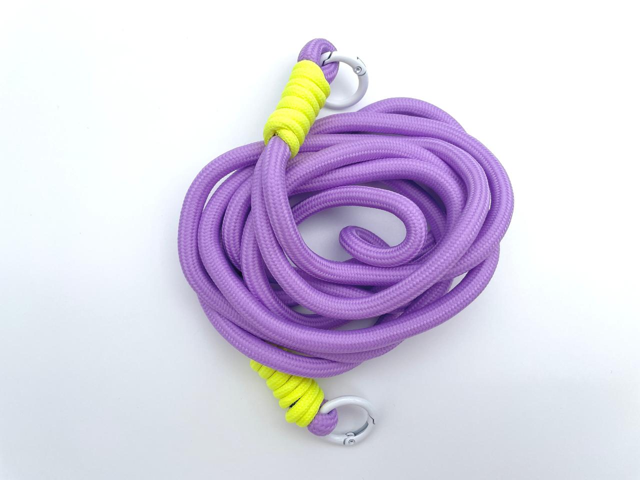 Kordel mit Karabinern 128cm Lila Gelb