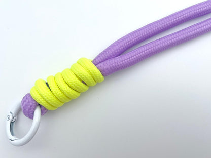 Kordel mit Karabinern 128cm Lila Gelb