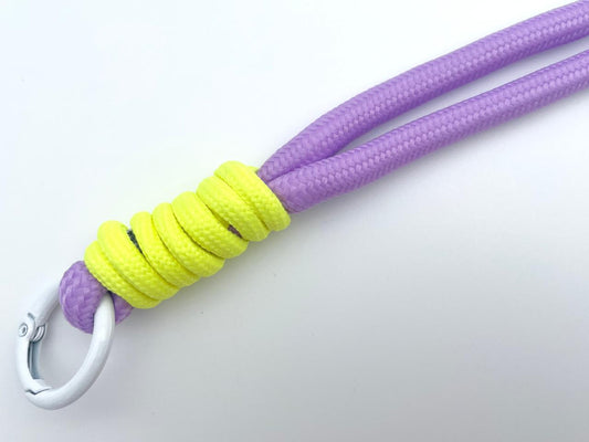 Kordel mit Karabinern 128cm Lila Gelb