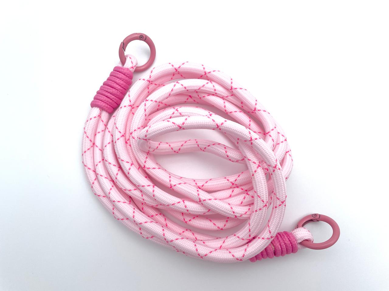 Kordel mit Karabinern 128cm Hellrosa Rosa