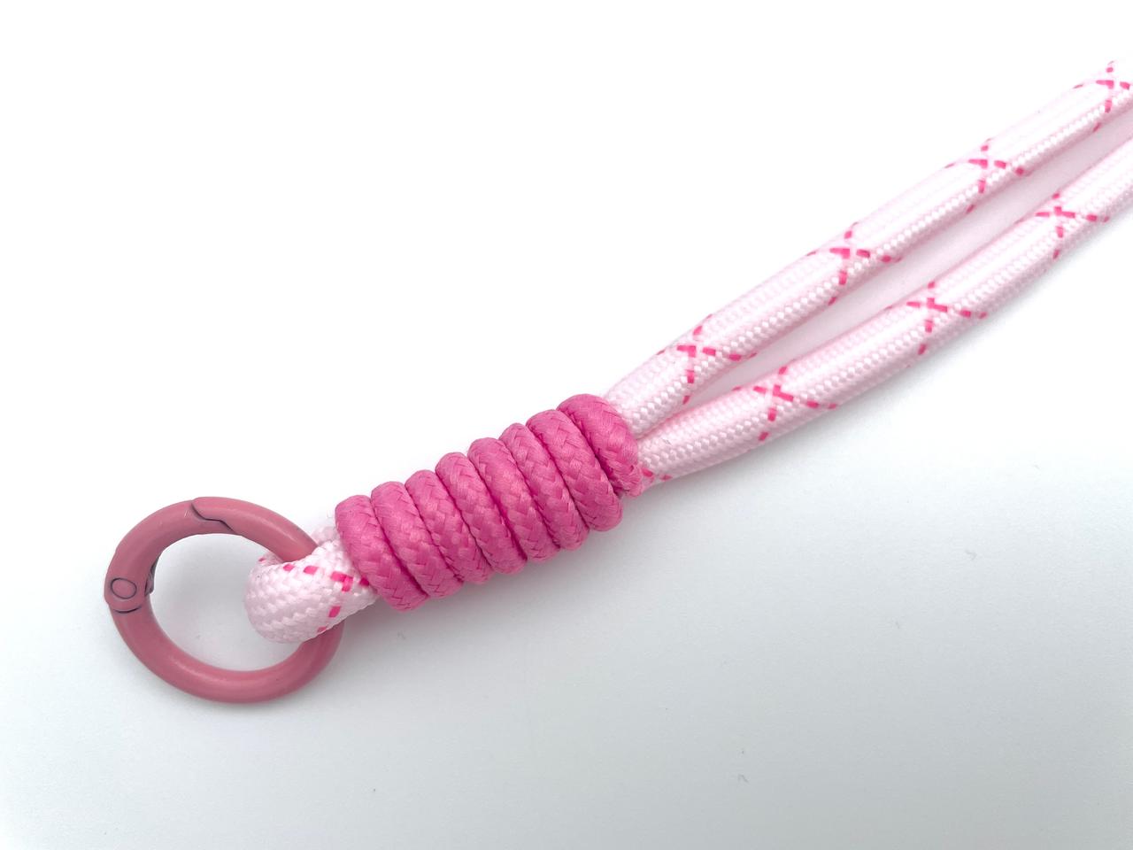 Kordel mit Karabinern 128cm Hellrosa Rosa