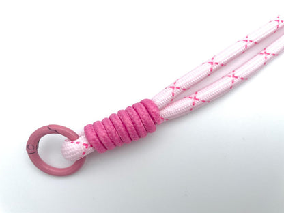 Kordel mit Karabinern 128cm Hellrosa Rosa