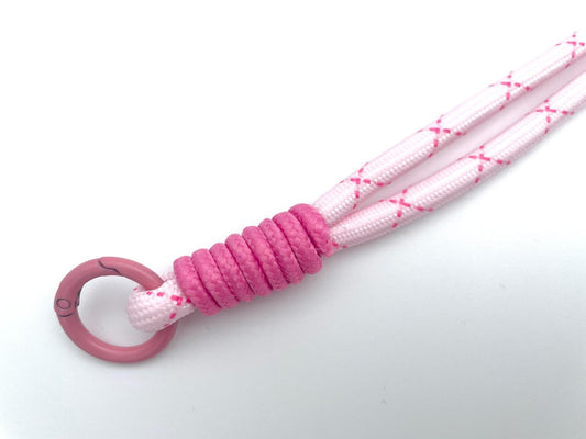 Kordel mit Karabinern 128cm Hellrosa Rosa