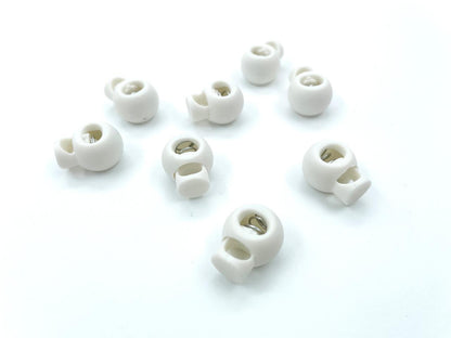 Kordelstopper Rund Creme Weiß