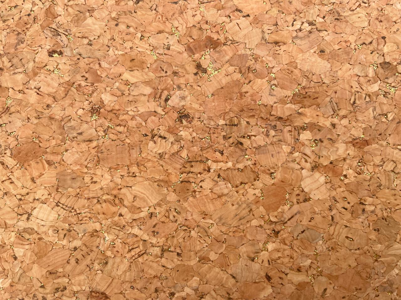 Korkstoff "Goldsprenkel" Zuschnitt 25cm x 21cm