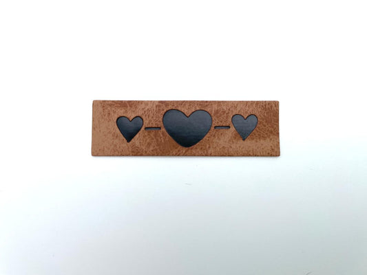Kunstleder Label "drei Herzen"