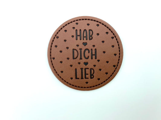 Kunstleder Label "Hab Dich Lieb"