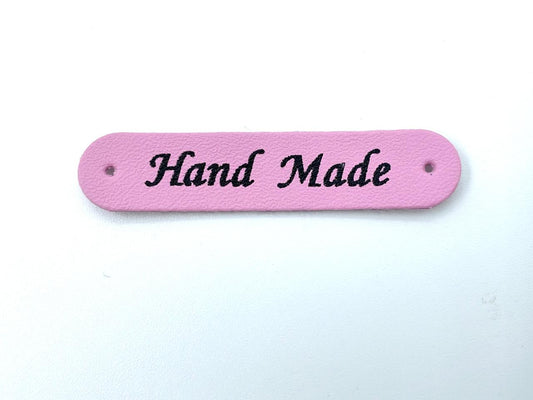 Kunstleder Label "Hand Made" Rosa