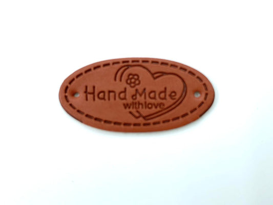 Kunstleder Label "Handmade with love"