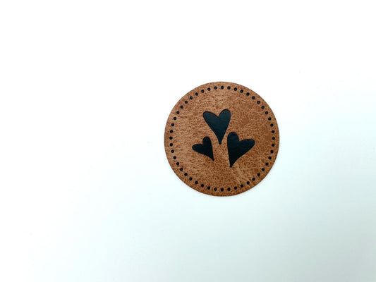 Kunstleder Label "Herzen"