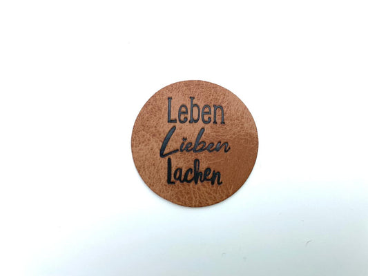 Kunstleder Label "Leben Lieben Lachen"
