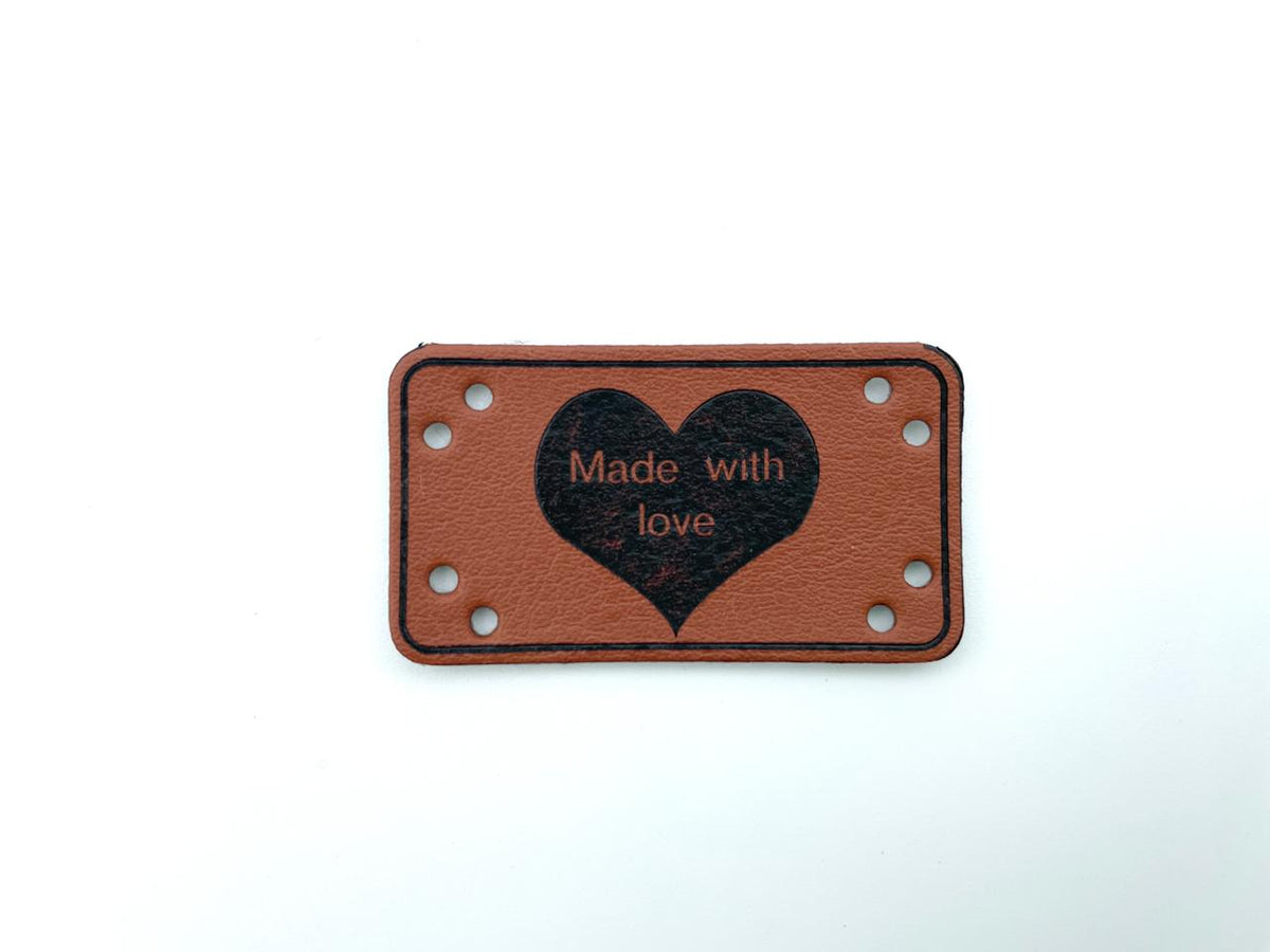 Kunstleder Label "Made with love"