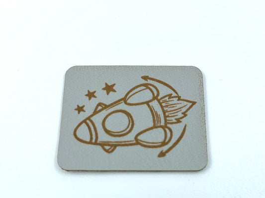Kunstleder Label "Rakete"