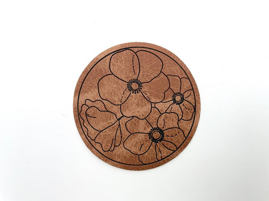 Kunstleder Label "Blumen"