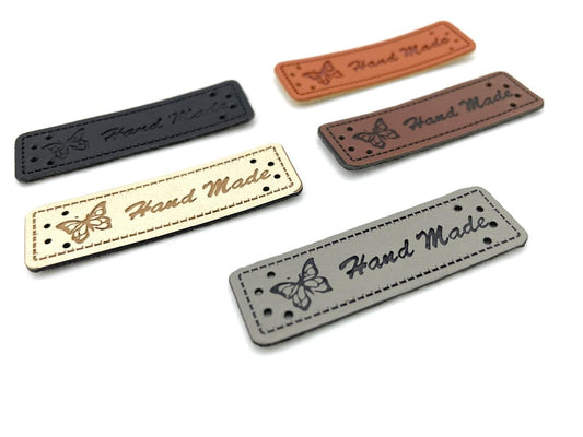 Kunstleder Label Set "Handmade"