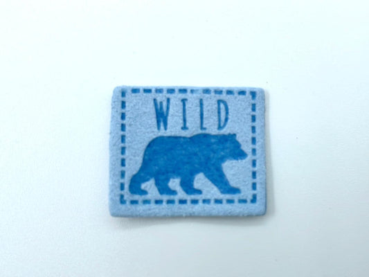 Kunstleder Label "Wild" Blau