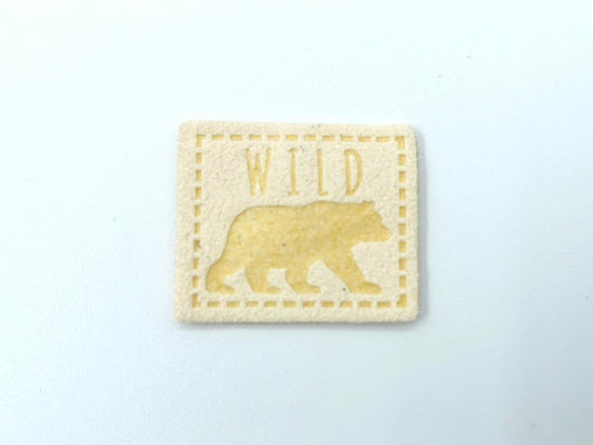 Kunstleder Label "Wild" Gelb
