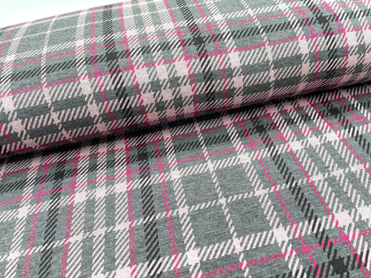 Kuschel Jacquard Kariert Rosa Grau