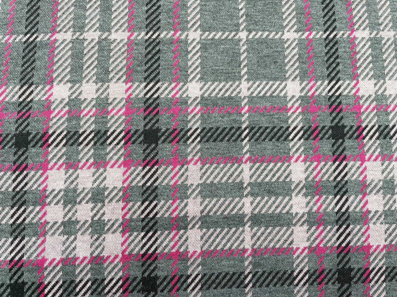 Kuschel Jacquard Kariert Rosa Grau