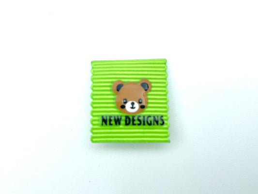 Rubber Label "Teddy" Grün