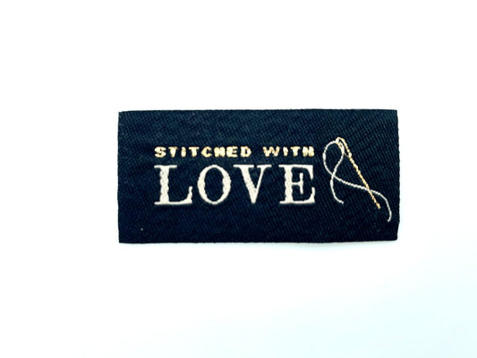 Weblabel "Stitched with Love" Schwarz