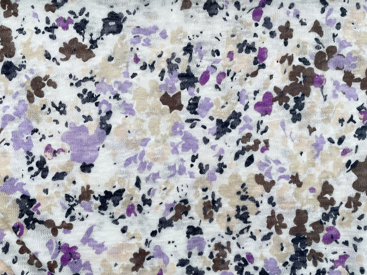Leichter Viskose Sommerstrick "Little Flowers" Flieder