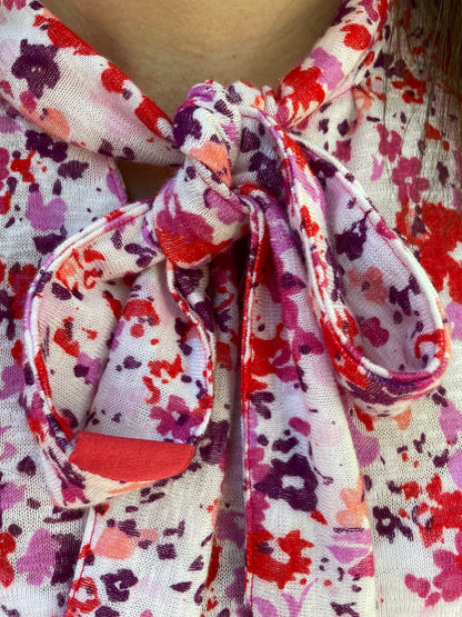 Leichter Viskose Sommerstrick "Little Flowers" Pink