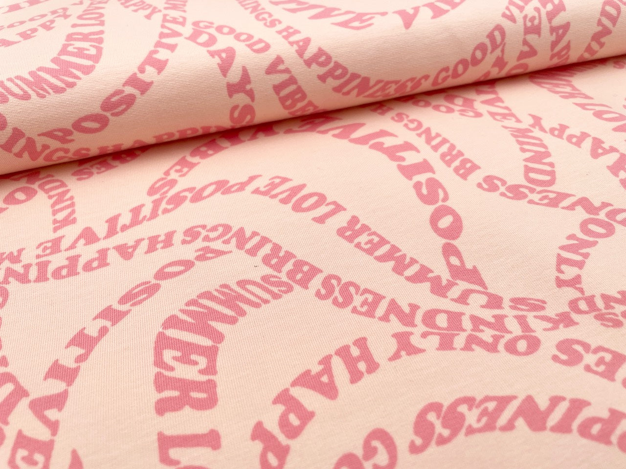 French Terry little Darling "Good Vibes" Reststück 90cm x 155cm
