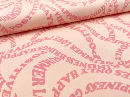 French Terry little Darling "Good Vibes" Reststück 90cm x 155cm