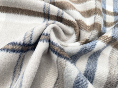 Mantel Wollstoff große Karos Beige