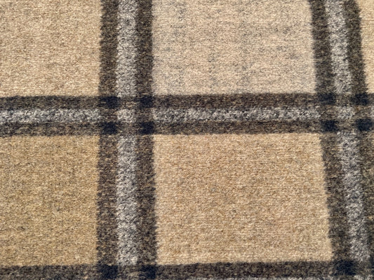 Mantelstoff große Karos Braun Reststück 60cm x 150cm