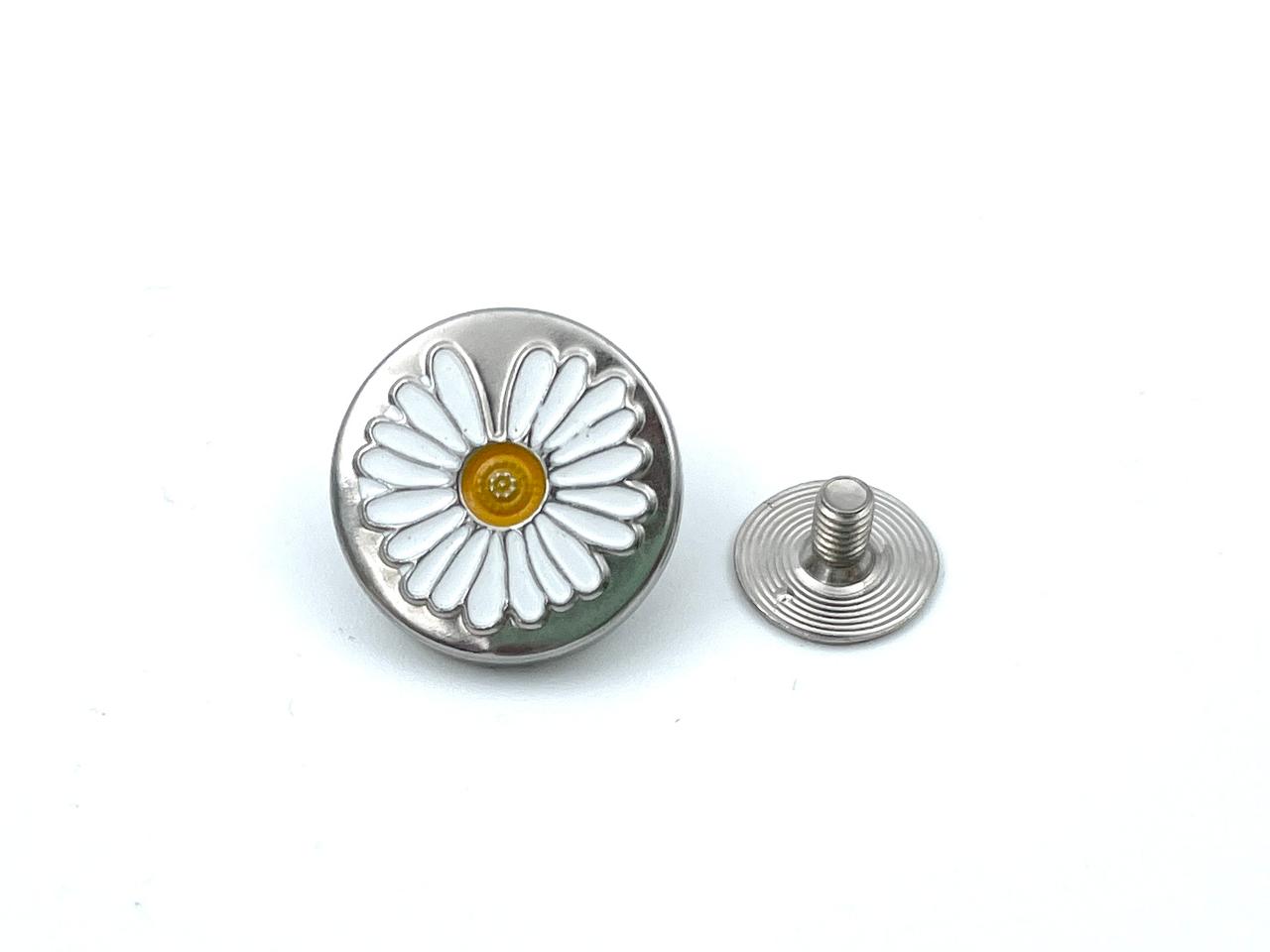 Knopf zum Verschrauben "Margeriten" 1,7cm